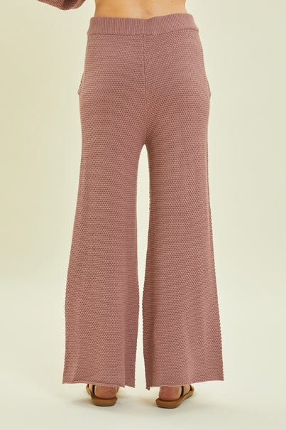 Endless Comfort Ivory Chenille Wide-Leg Sweater Pants