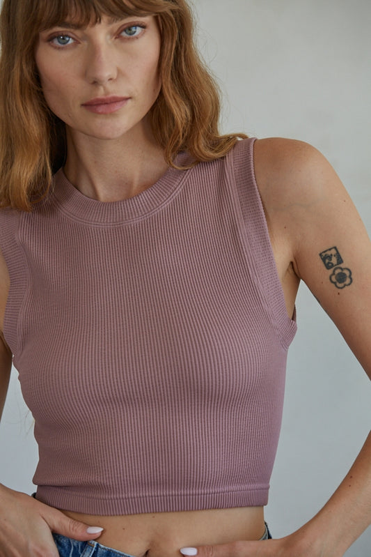 Ready to Move Seamless Top - Dusty Lilac