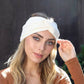 Velvet Twisted Headband/Earwarmer - White