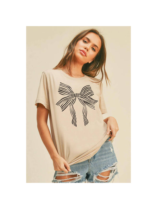 Striped Bow Graphic Tee