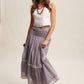 Townhomes Striped Smocked Maxi Skirt
