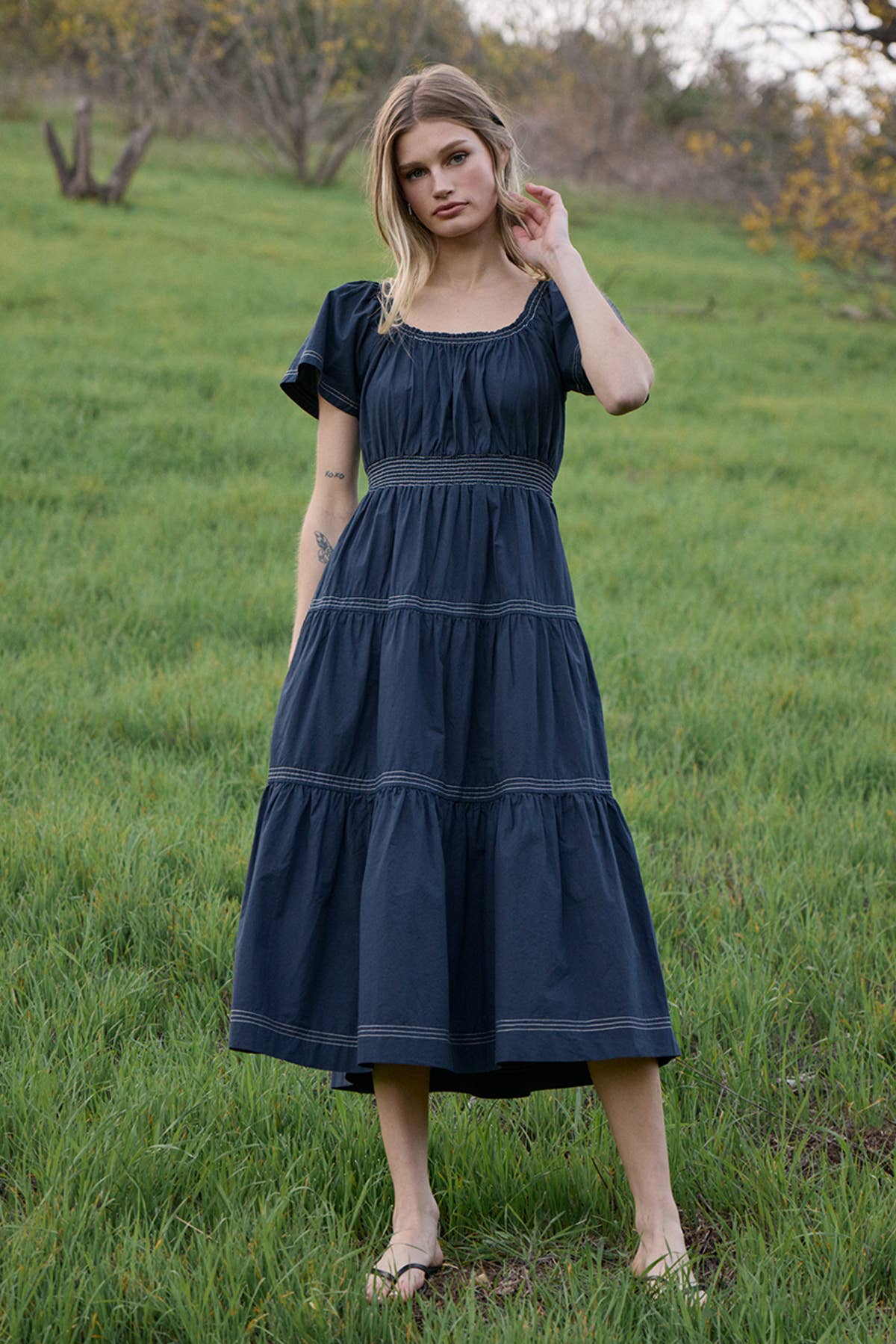 Tatum Smocked Waist Midi Dress
