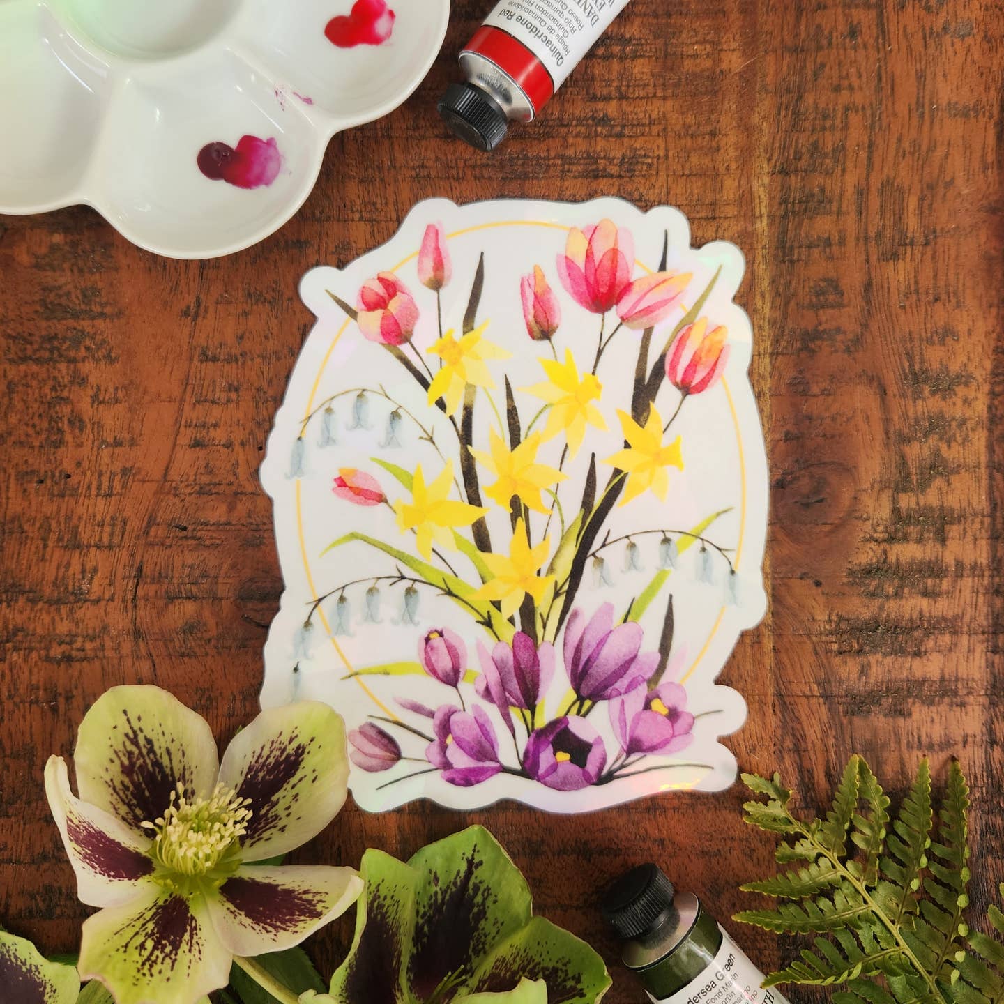 Spring Flowers Window Suncatcher Sticker