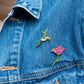 Hummingbird & Pink Lily Flower Pin Set