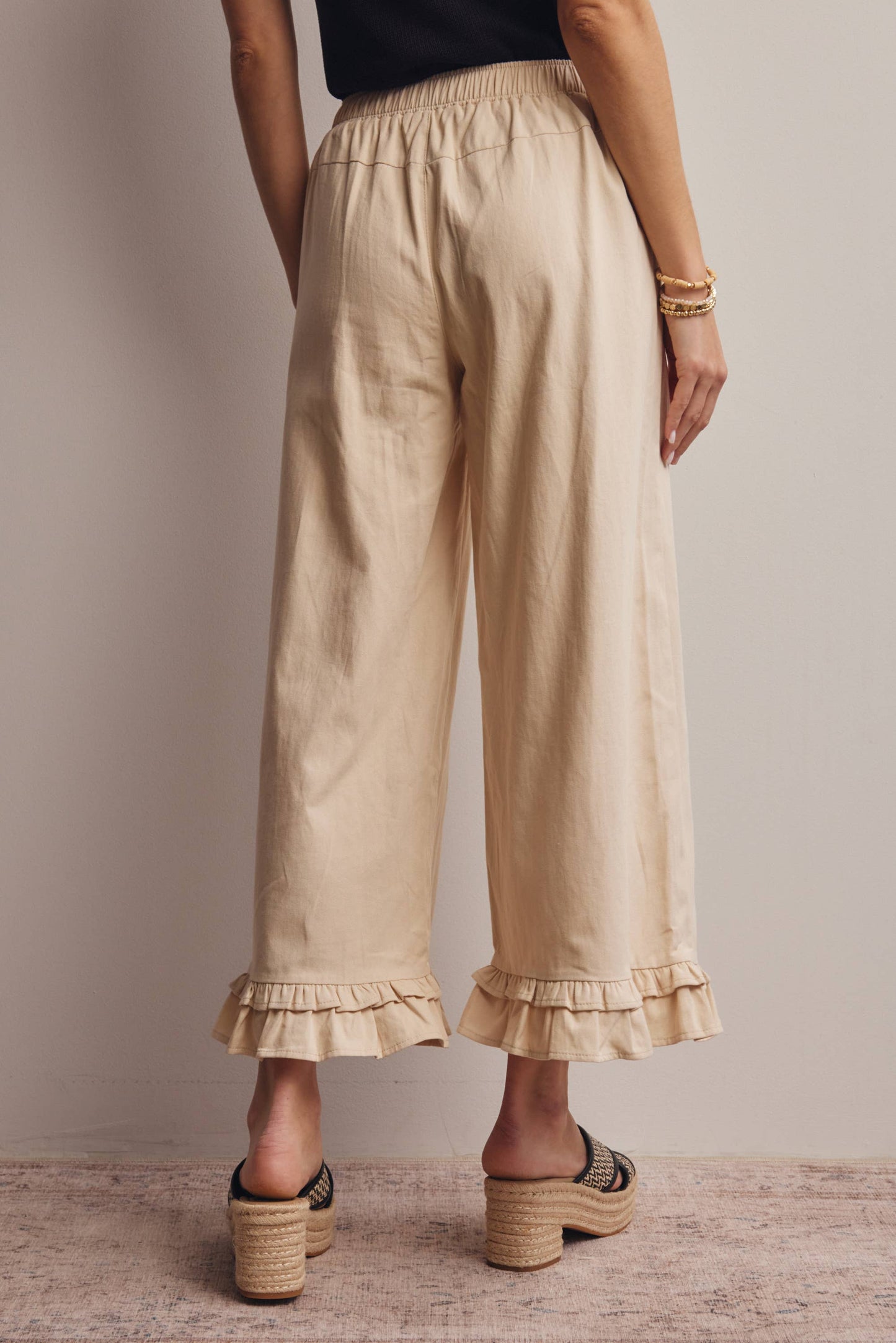 Willow Ruffle Hem Wide-Leg Pants