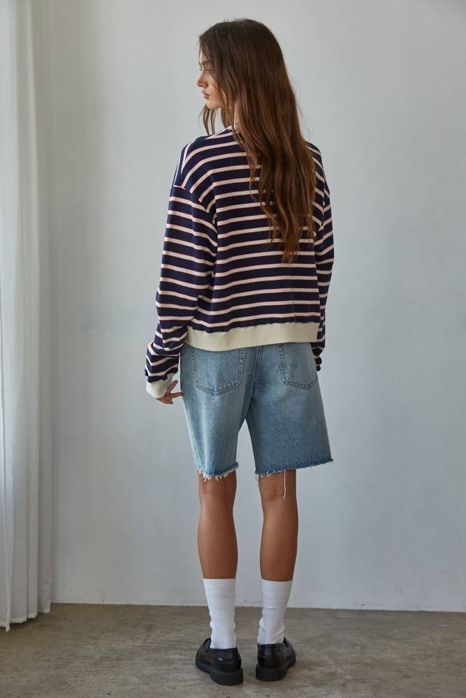Seafarer Knit Cotton Striped Crew Neck