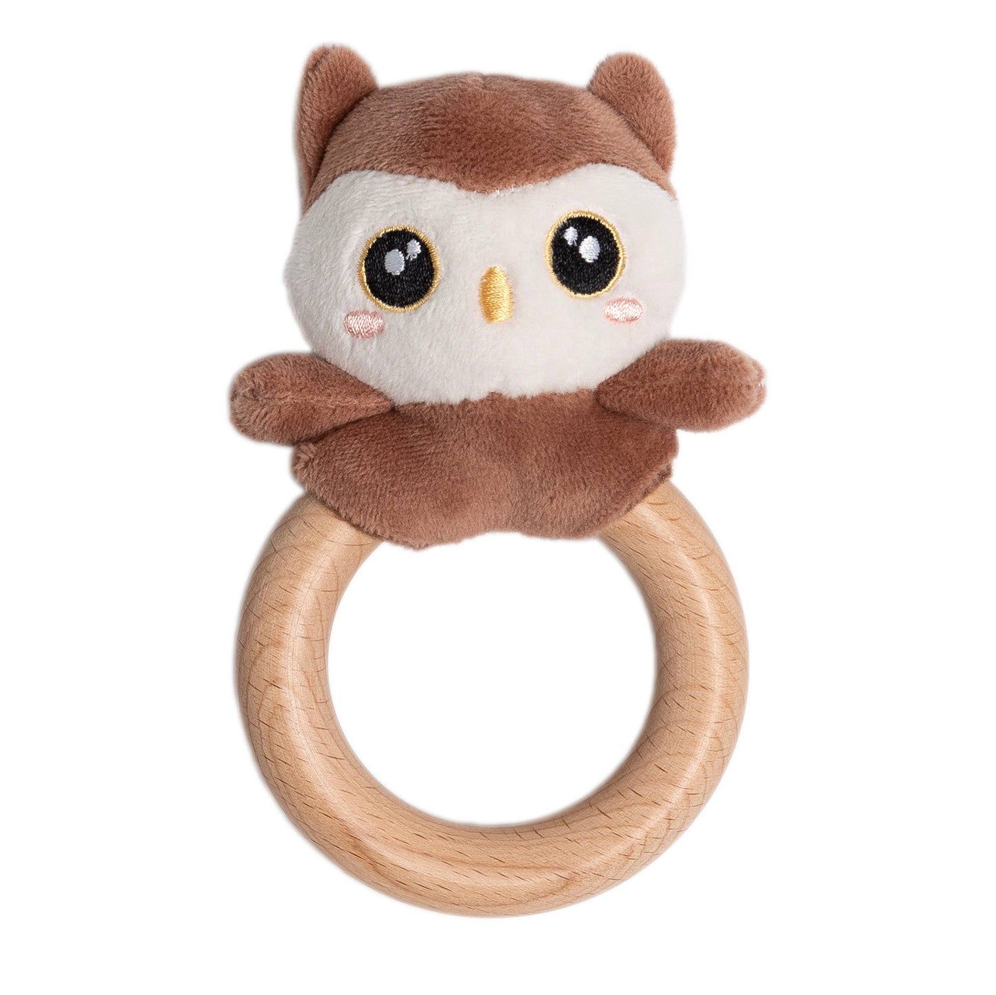 Owl-dorable Wooden & Plush Baby Teether