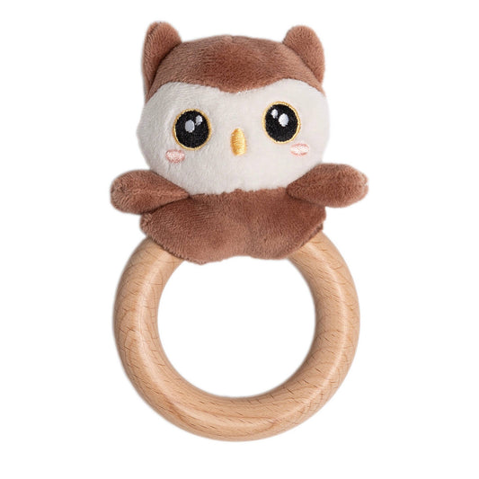 Owl-dorable Wooden & Plush Baby Teether