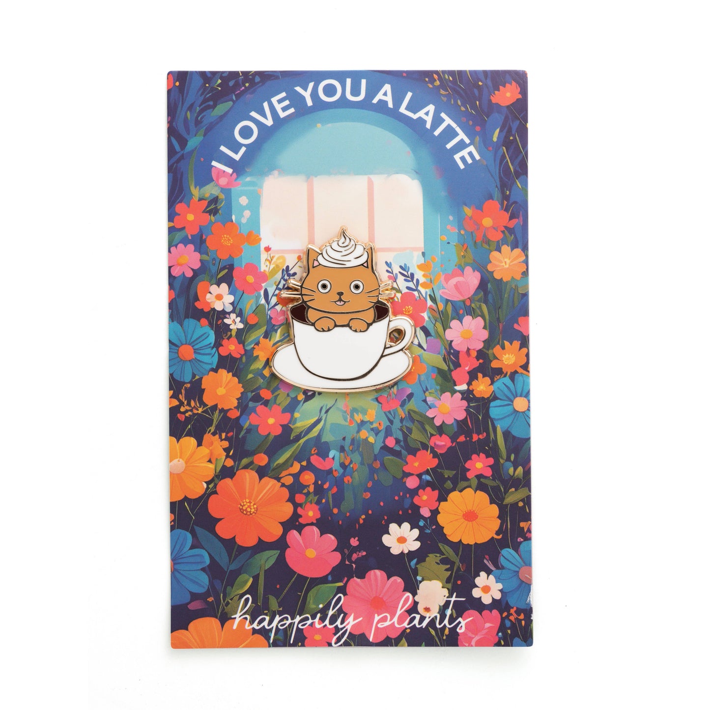 I Love You A Latte Cat Pin