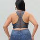 Blue Gray Lace Trim Padded Bralette