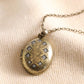 Antiqued Crystal Oval Locket