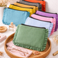 Travel Canvas Ruffle Pouch