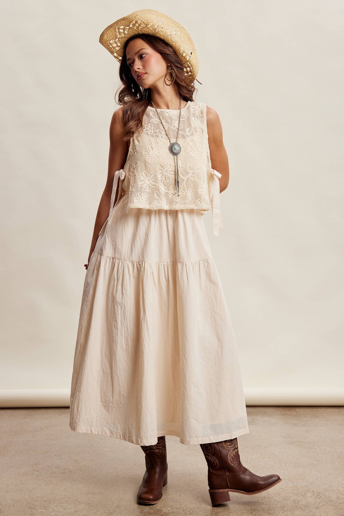 Willows Embroidered Lace Vest