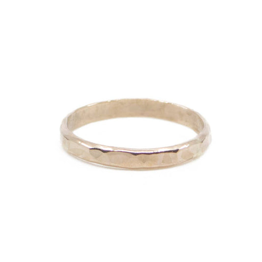 Thick Hammered Stackable Gold Ring
