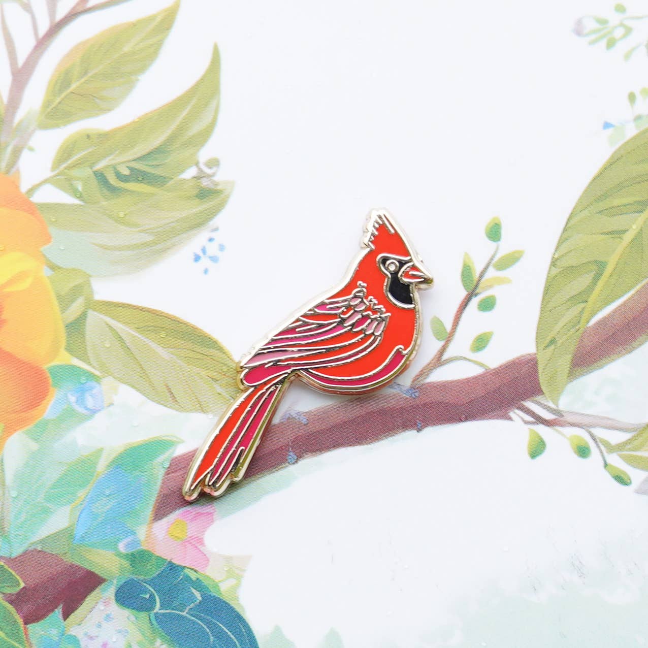 Red Cardinal Enamel Pin