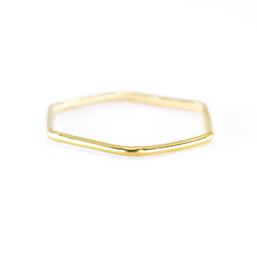 PREORDER - Hexagon Stackable Gold Ring