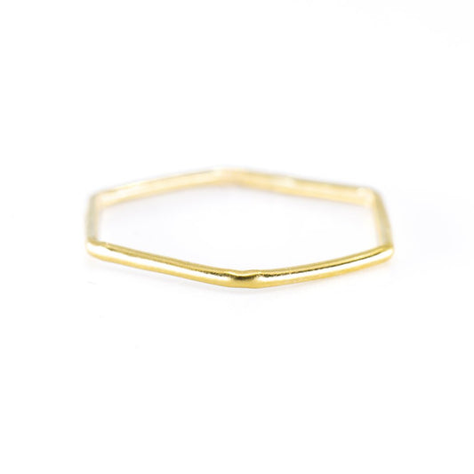 Hexagon Stackable Gold Ring