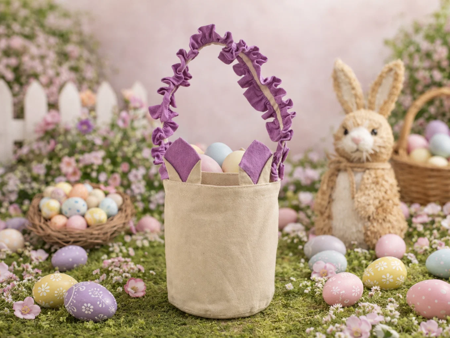 Canvas Ruffle Easter Basket