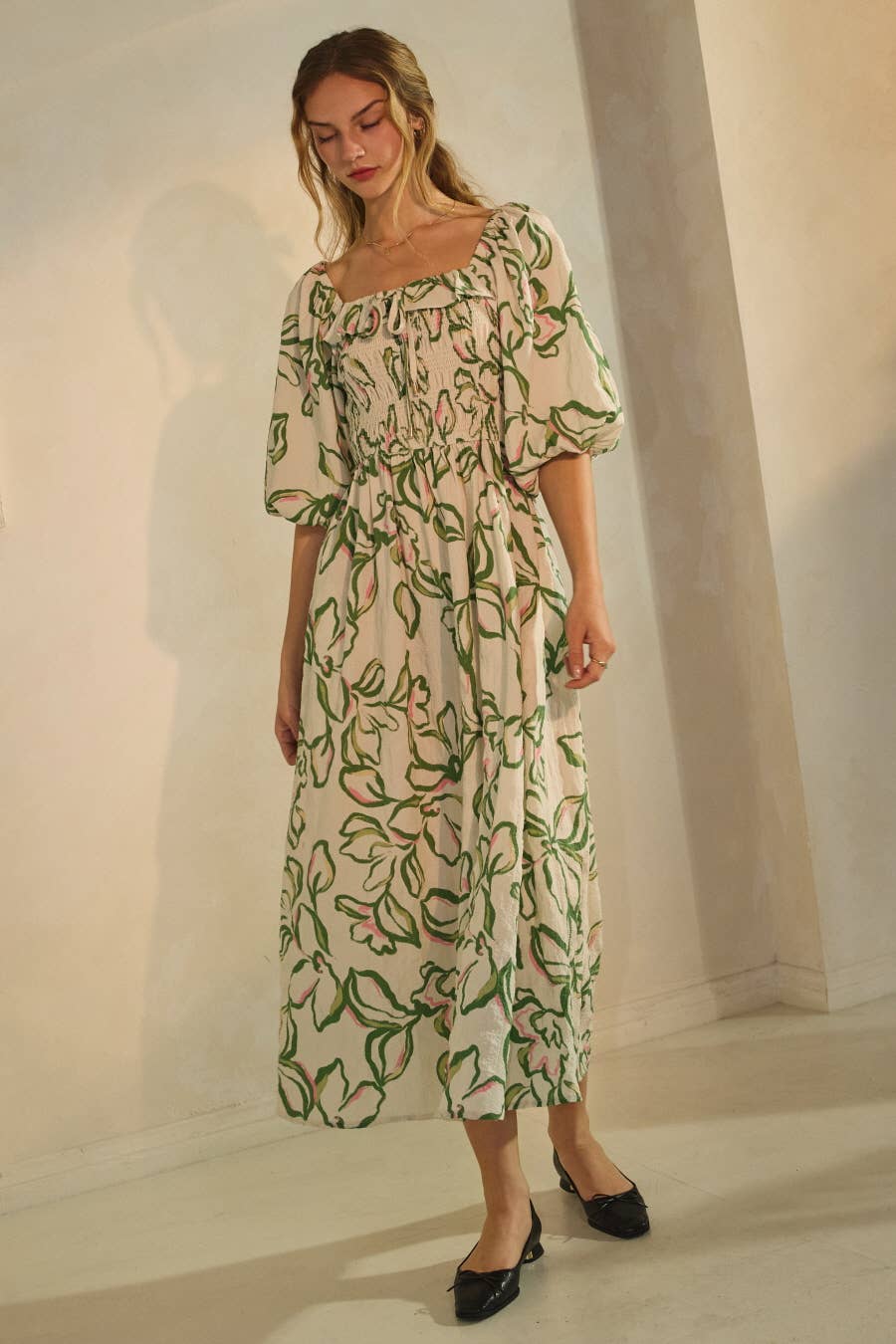Garden Imprints Midi Dress