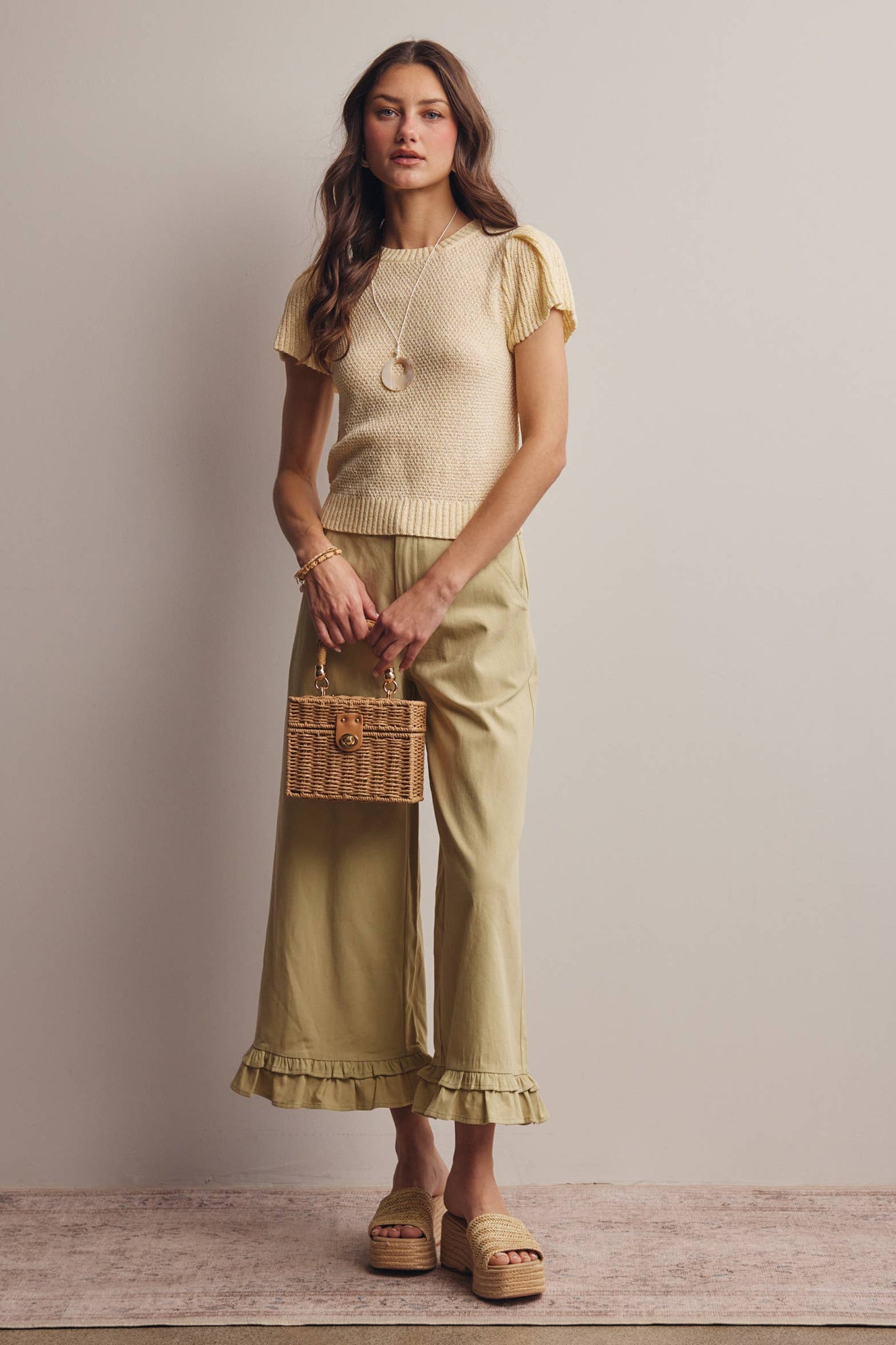 Ivory Puff Sleeve Knit Top