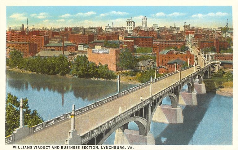 Downtown Lynchburg Bridge Vintage Magnet