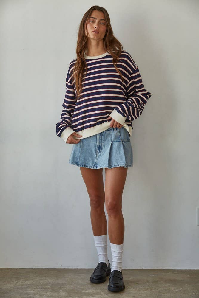 Seafarer Knit Cotton Striped Crew Neck