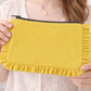 Travel Canvas Ruffle Pouch