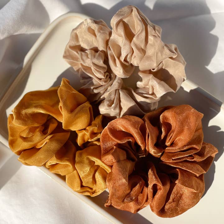 Autumnal Satin Scrunchies