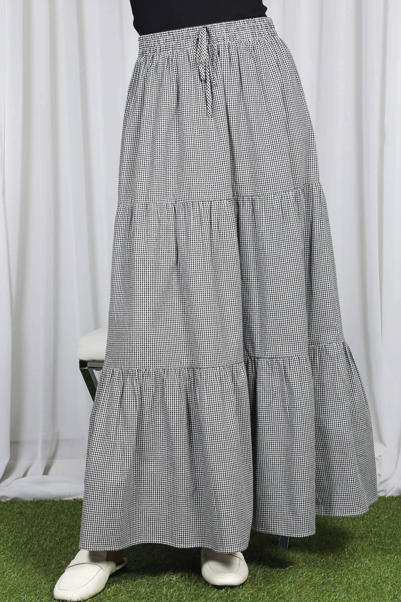 Gatherings Cotton Gingham Maxi Skirt