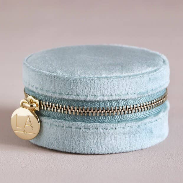 Minty Green Velvet Jewelry Case