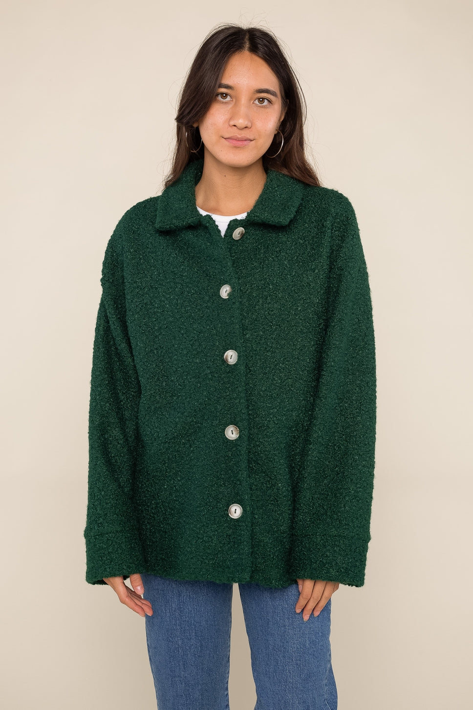 Bethany Sherpa Jacket - Forest Green