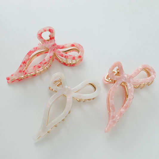 Sabrina Rosé Bow Claw Clip