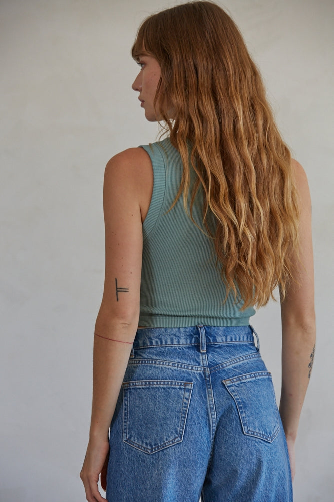 Ready to Move Seamless Top - Dusty Sage