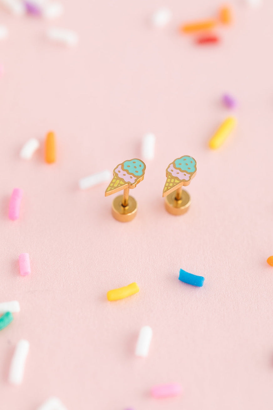 Teeny Ice Cream Cones Nap Earrings