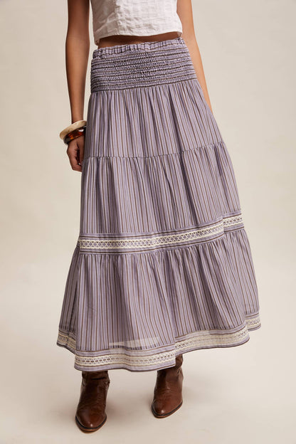 Townhomes Striped Smocked Maxi Skirt