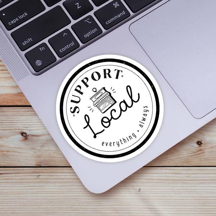 "Support Local" Text Sticker