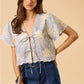 Scalloped Lace Tie-Front Top