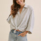 Coastal Comfort Striped Button-down
