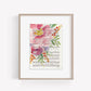 “Great Is Thy Faithfulness" Pink Floral Hymn Print - Marydean Draws