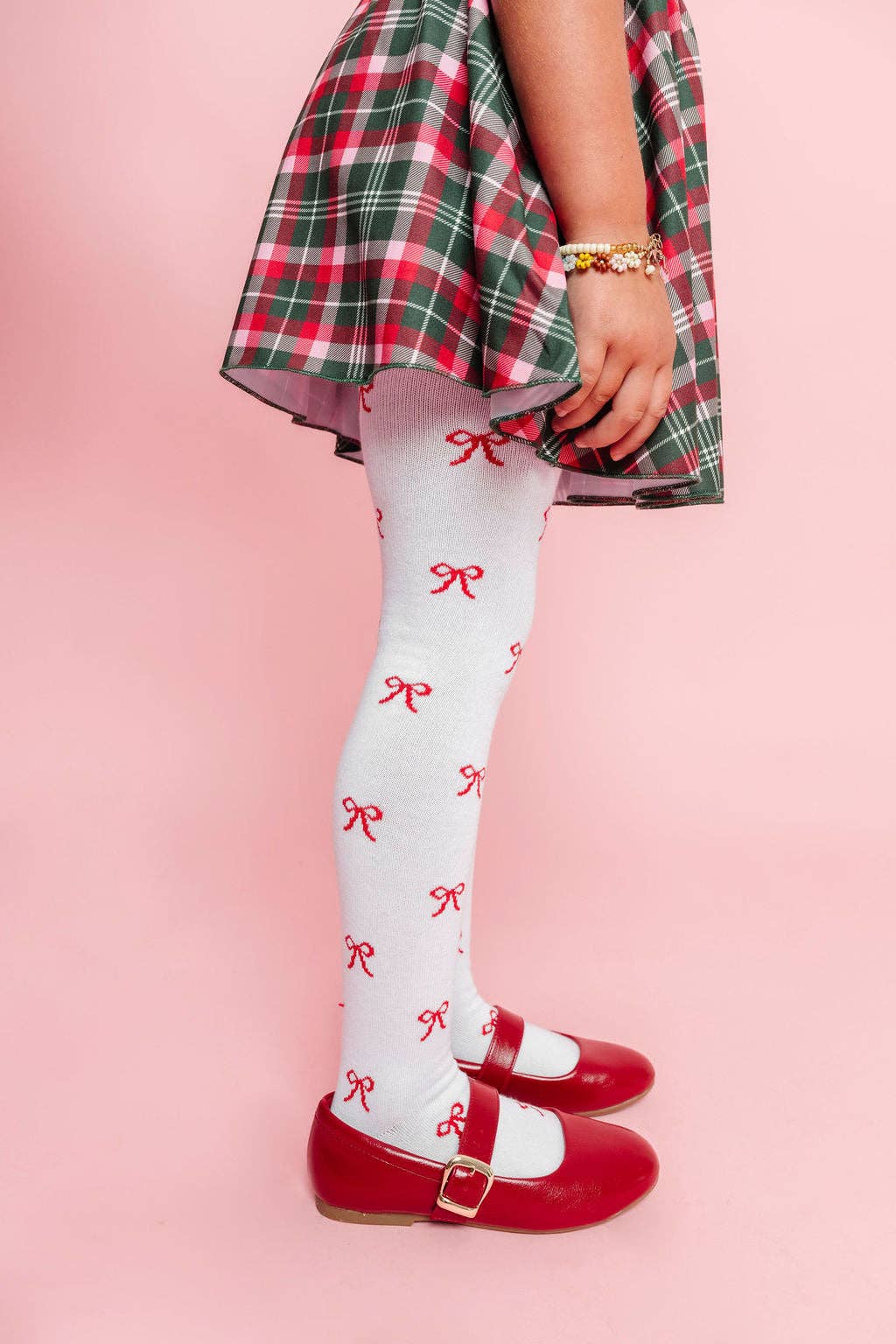 Red Ribbon Knit Tights