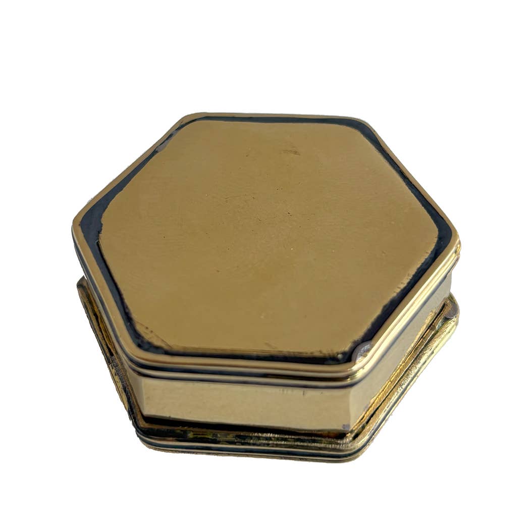 Brass Hexagon Trinket Box