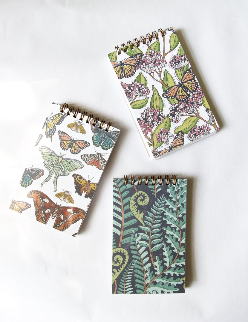 Moth & Butterfly Mini Spiral Notepad - Root & Branch Paper Co.