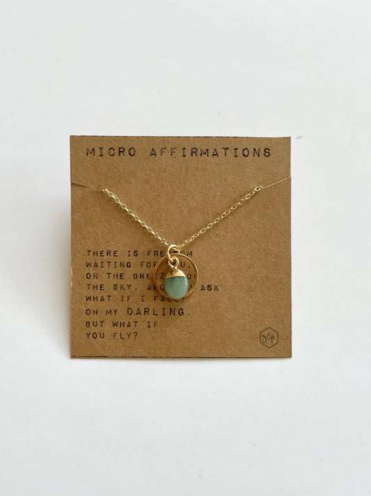 "What if You Fly?" Micro Affirmation Necklace - Ginger and Pickles