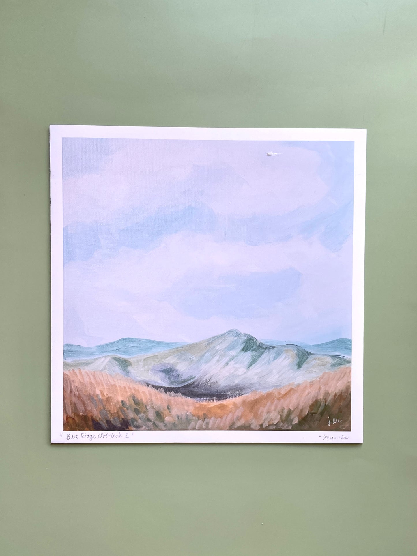 "Blue Ridge Overlook I" Landscape Art Print - J Lee Mancier Art