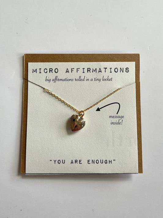 "You Are Enough" Micro Affirmation Locket - Ginger and Pickles