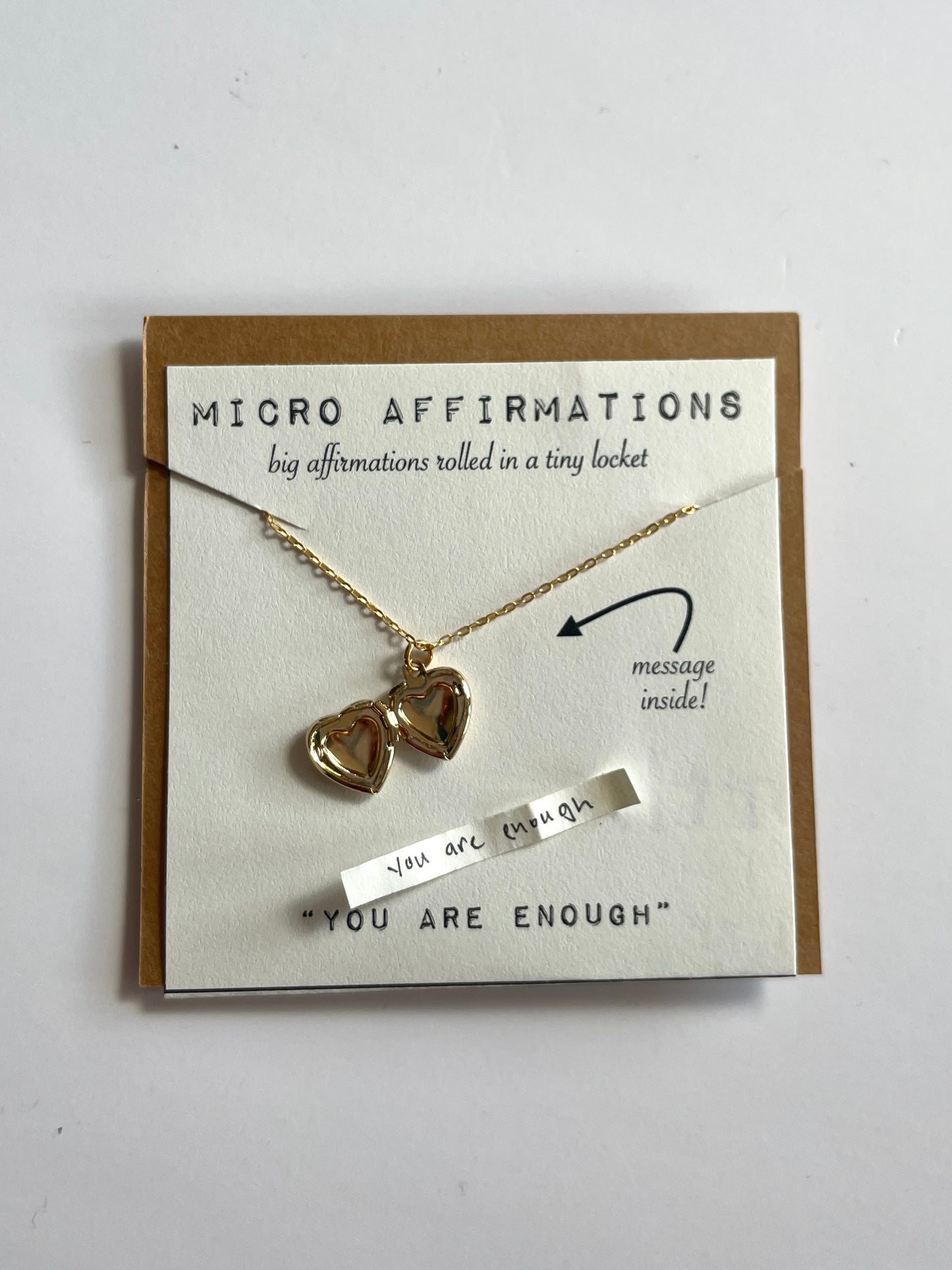"You Are Enough" Micro Affirmation Locket - Ginger and Pickles