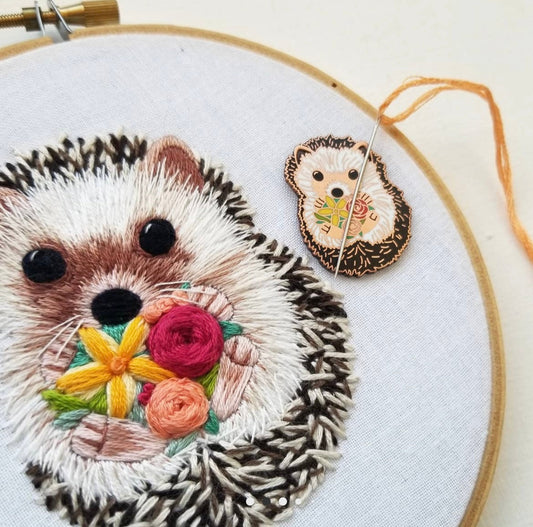 Hedgehog Enamel Needle Minder Magnet