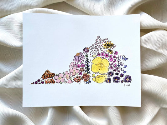 "Virginia in Bloom" Colorful Floral Print - Glasswater Art Co.