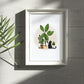 "House Cat" Black Cat and Plant Print - Joanna Garcia Art