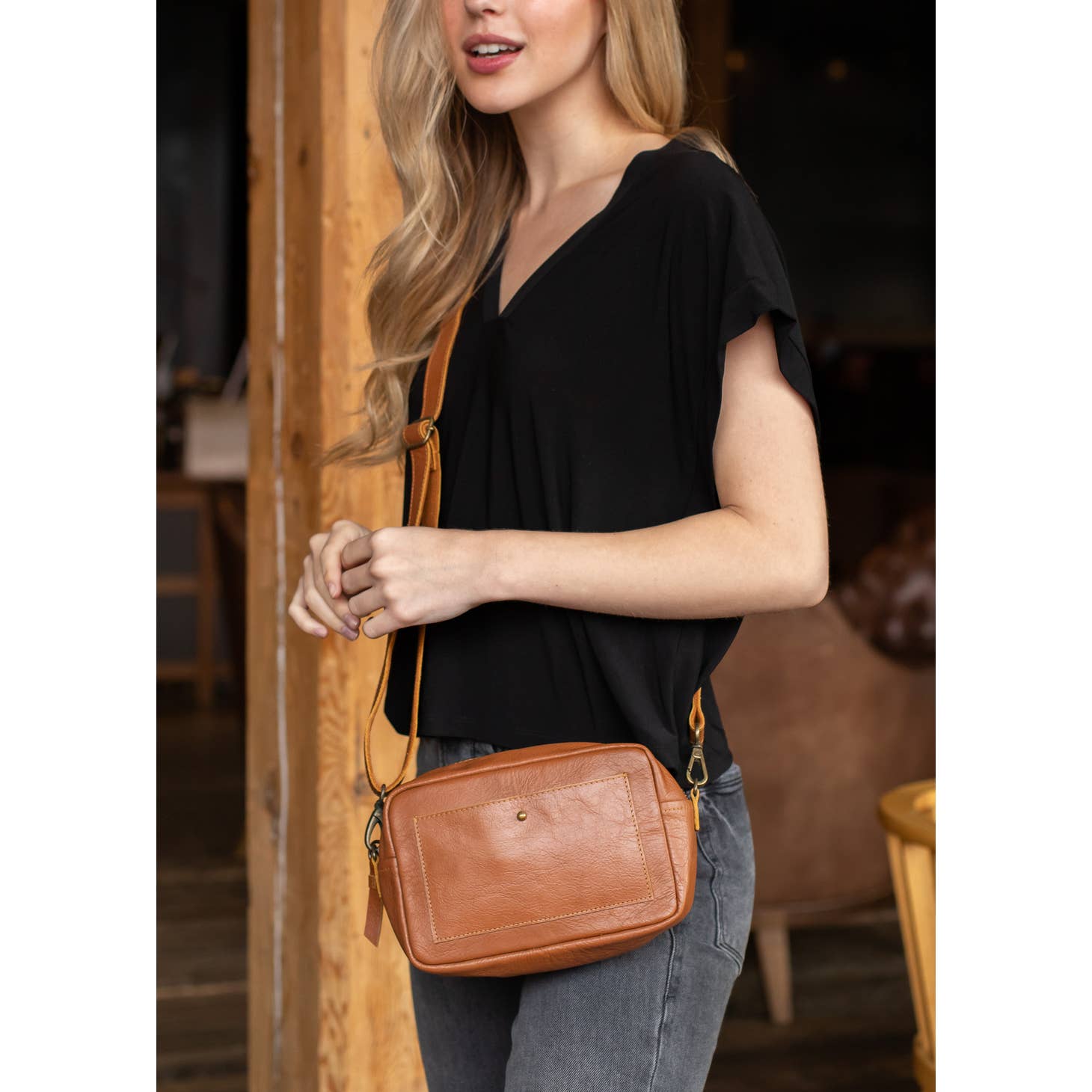 Modern Rustic Leather Crossbody Bag